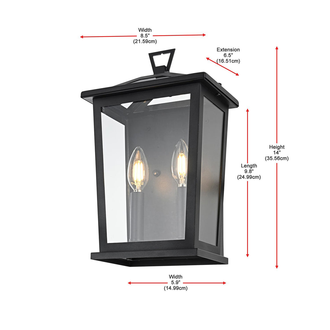8.5 Inch Outdoor Wall Sconce in Black - View 6 - Joshua Marshal