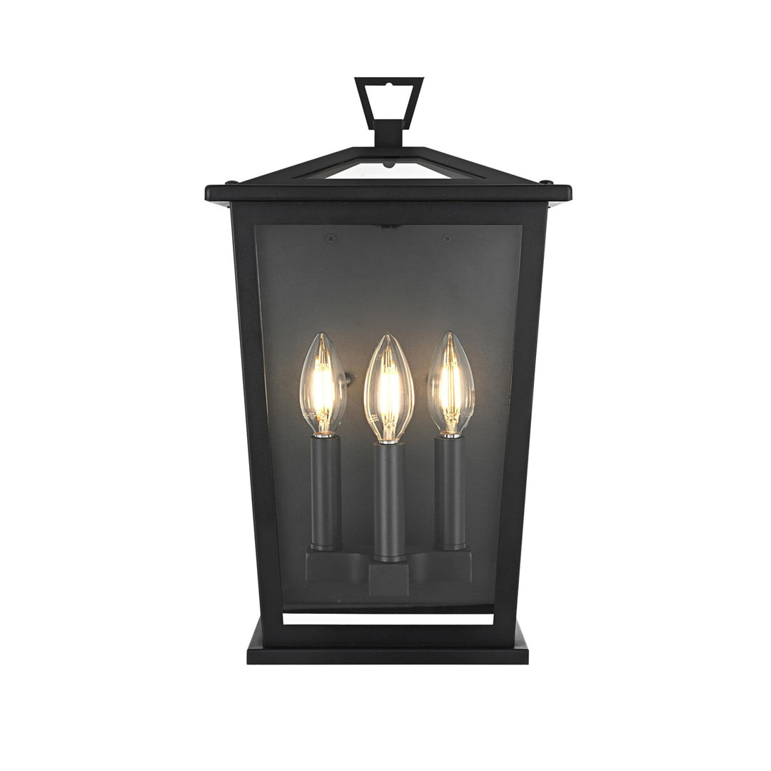 9.5 Inch Outdoor Wall Sconce in Black - View 3 - Joshua Marshal