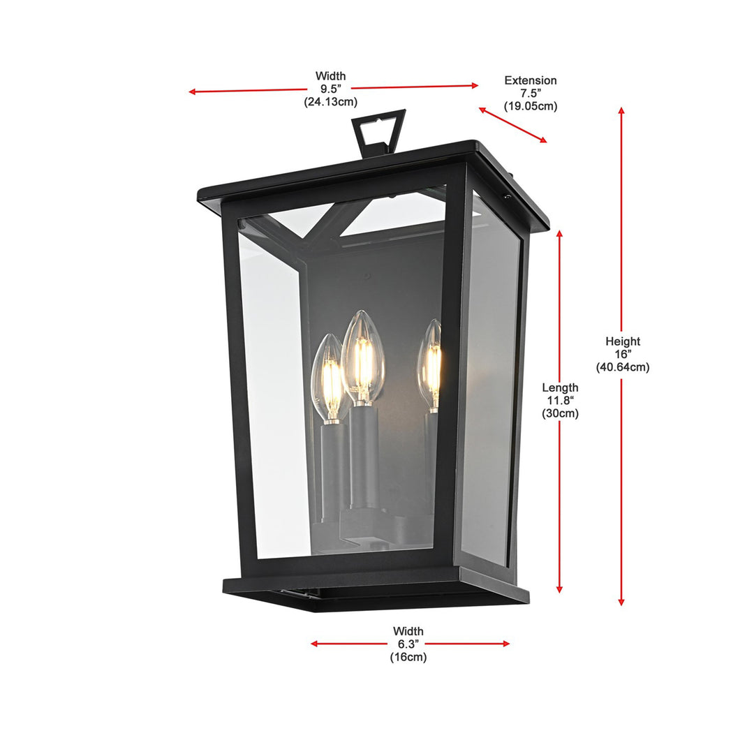 9.5 Inch Outdoor Wall Sconce in Black - View 6 - Joshua Marshal