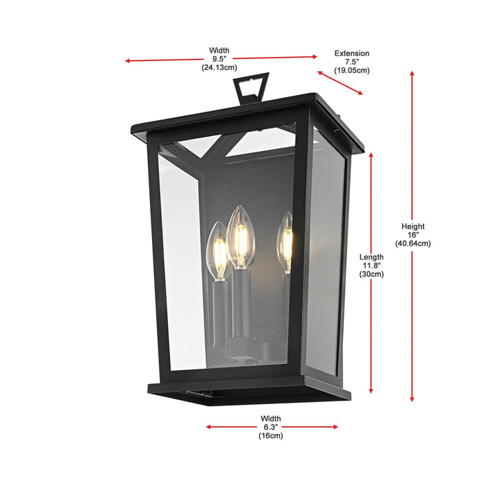 9.5 Inch Outdoor Wall Sconce in Black - View 6 - Joshua Marshal