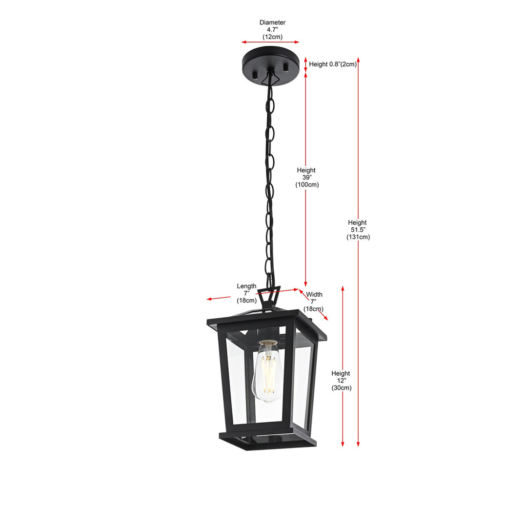 7 Inch Outdoor Pendant In Black - View 6 - Joshua Marshal