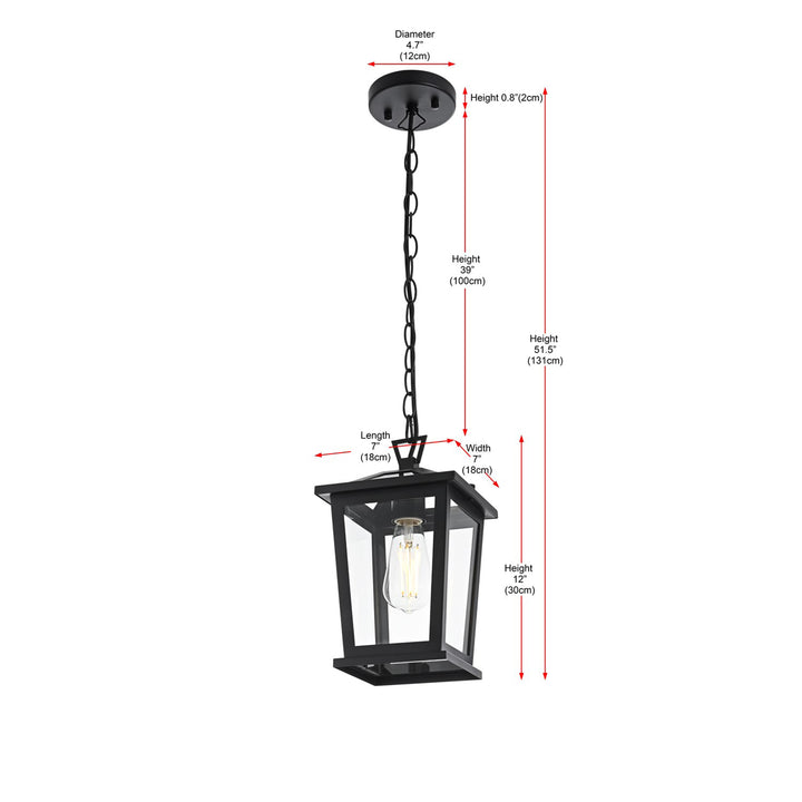 7 Inch Outdoor Pendant In Black - View 6 - Joshua Marshal