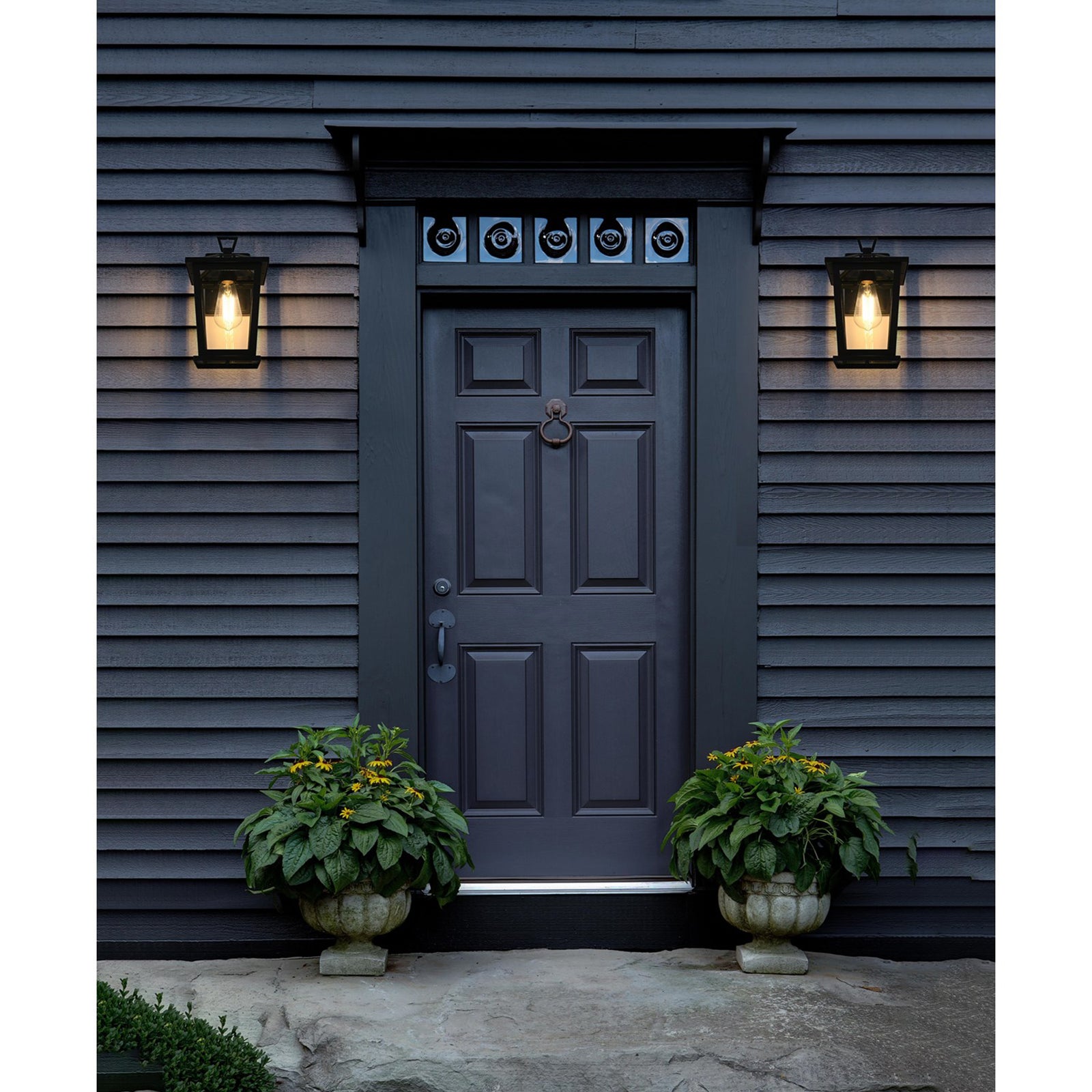 7 Inch Outdoor Wall Sconce in Black - View 2 - Joshua Marshal