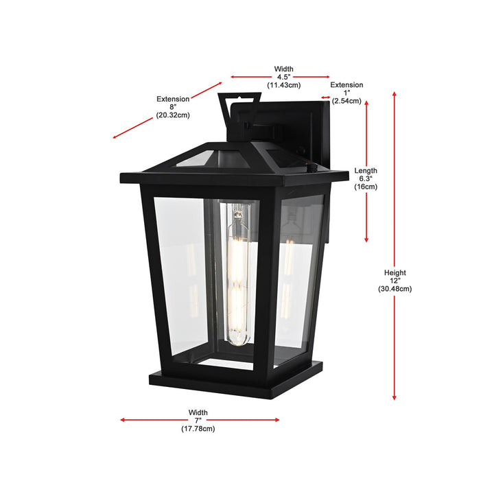 7 Inch Outdoor Wall Sconce in Black - View 6 - Joshua Marshal