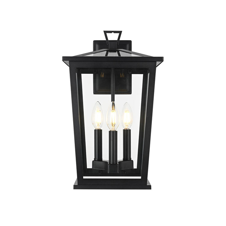 9.5 Inch Outdoor Wall Sconce in Black - View 4 - Joshua Marshal