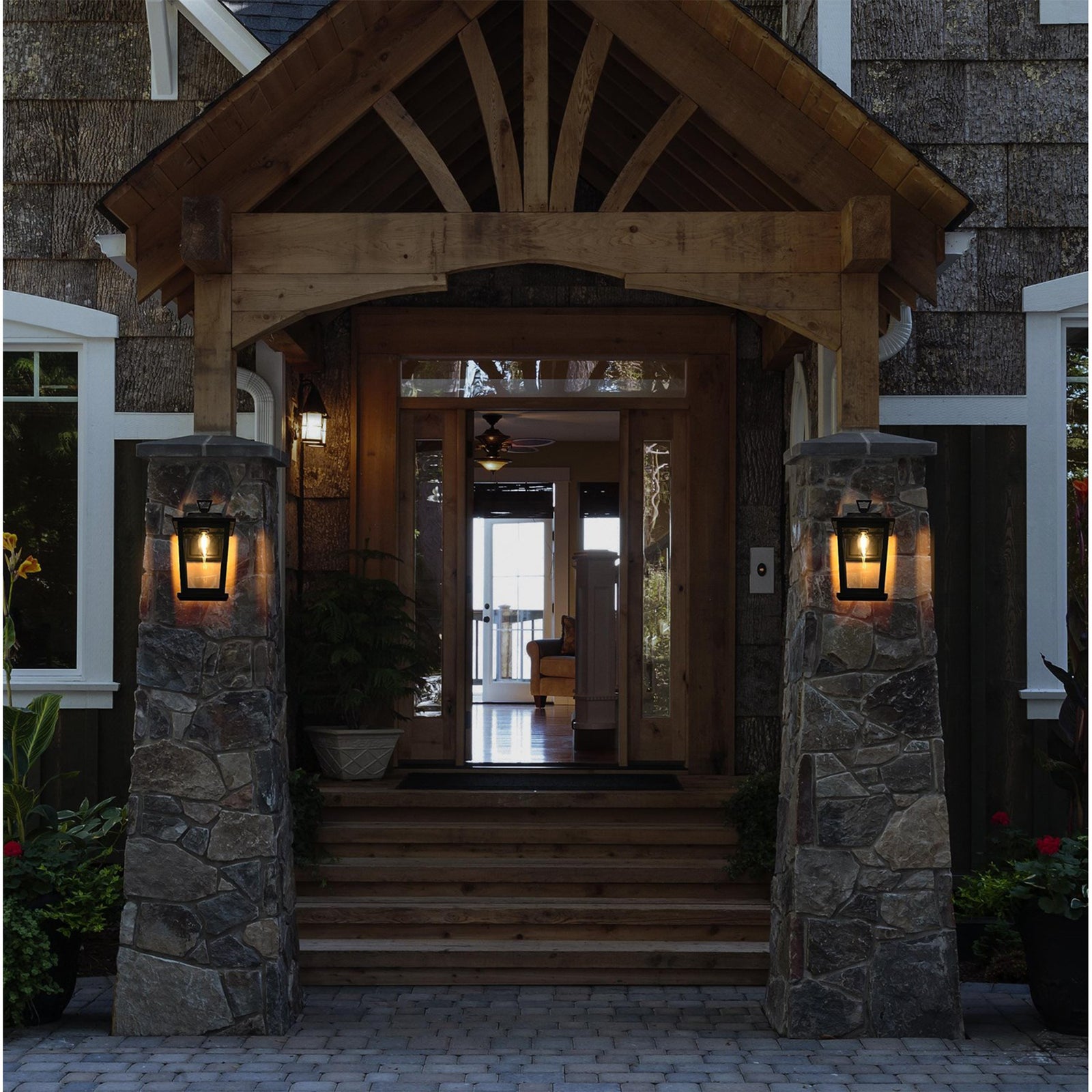 7 Inch Outdoor Wall Sconce in Black - View 2 - Joshua Marshal