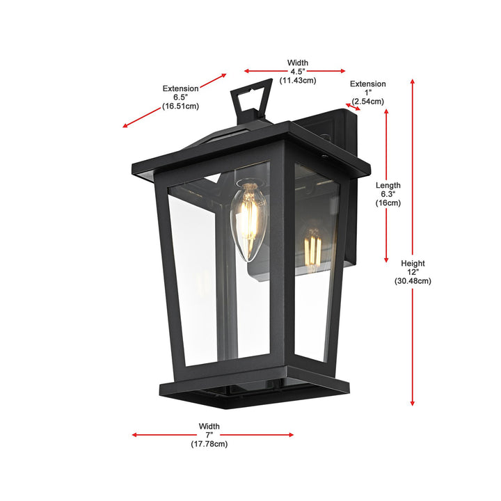 7 Inch Outdoor Wall Sconce in Black - View 6 - Joshua Marshal