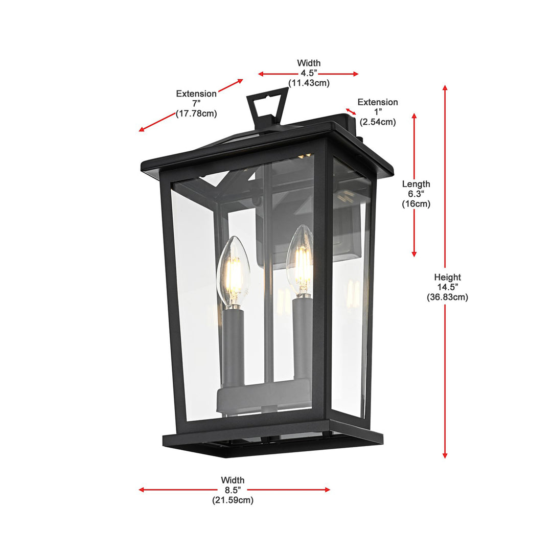 8.5 Inch Outdoor Wall Sconce in Black - View 6 - Joshua Marshal