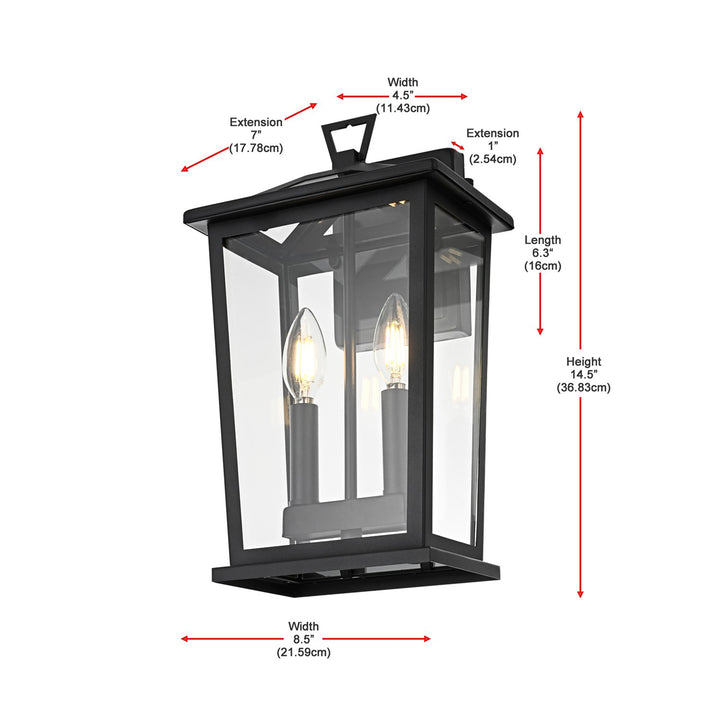 8.5 Inch Outdoor Wall Sconce in Black - View 6 - Joshua Marshal
