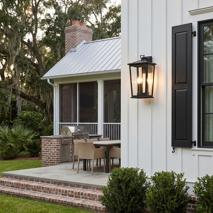 9.45 Inch Outdoor Wall Sconce in Black - View 2 - Joshua Marshal