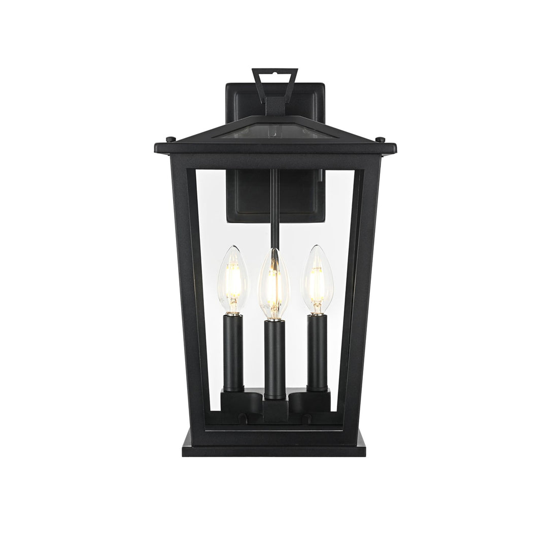 9.45 Inch Outdoor Wall Sconce in Black - View 3 - Joshua Marshal