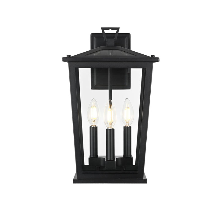 9.45 Inch Outdoor Wall Sconce in Black - View 3 - Joshua Marshal