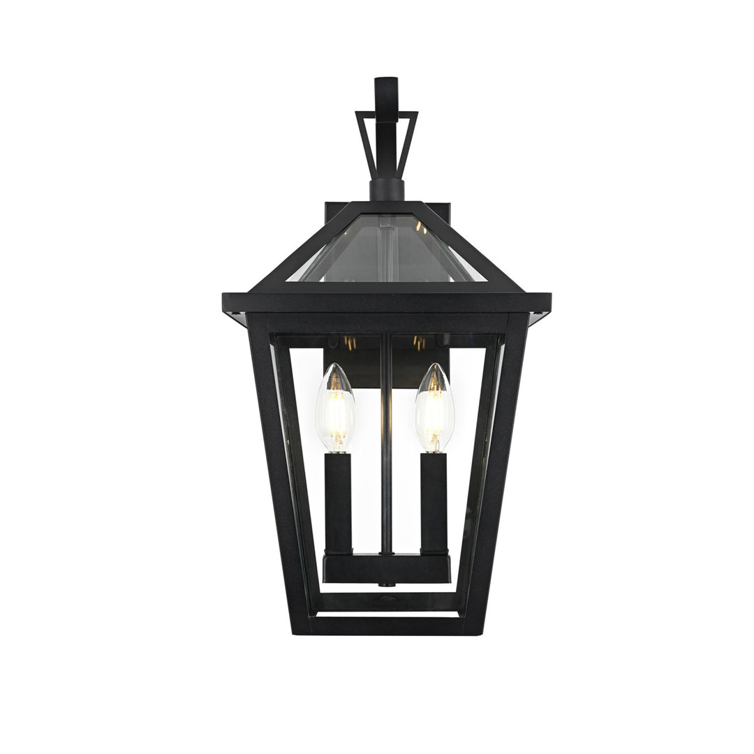 10 Inch Outdoor Wall Sconce in Black - View 3 - Joshua Marshal
