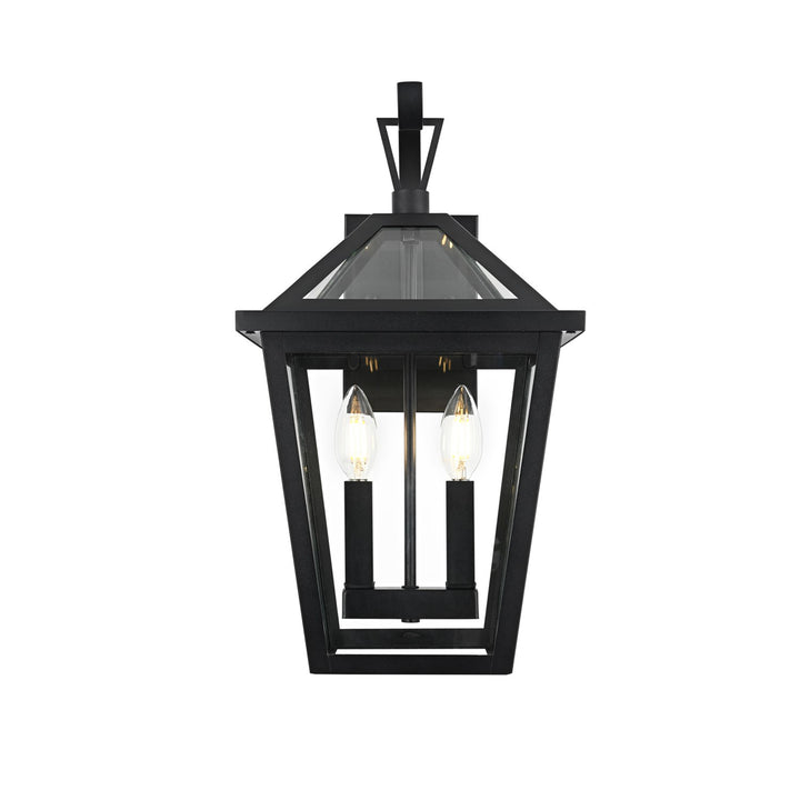 10 Inch Outdoor Wall Sconce in Black - View 3 - Joshua Marshal