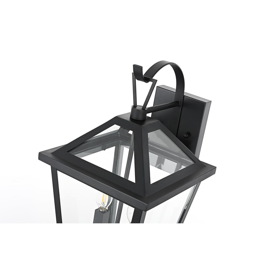 10 Inch Outdoor Wall Sconce in Black - View 5 - Joshua Marshal