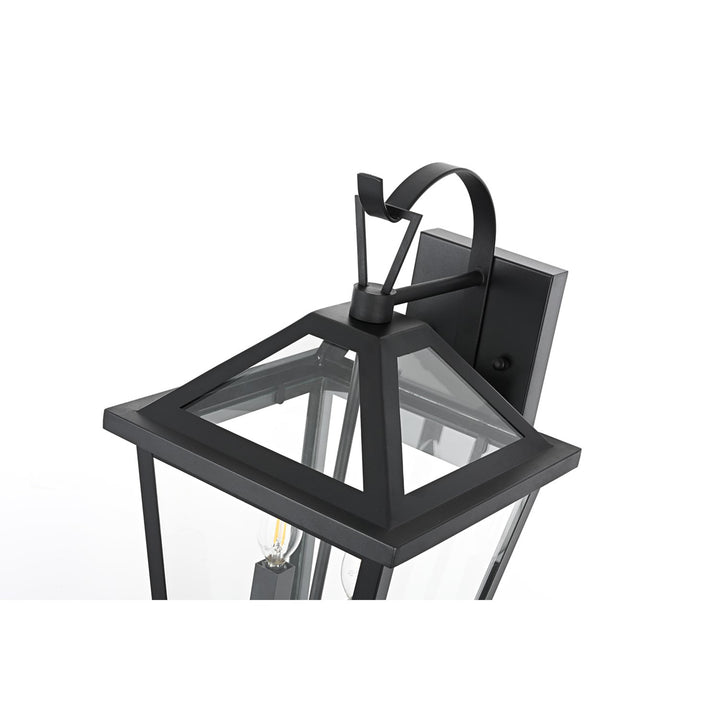 10 Inch Outdoor Wall Sconce in Black - View 5 - Joshua Marshal