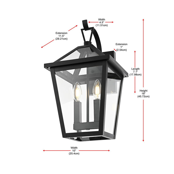 10 Inch Outdoor Wall Sconce in Black - View 6 - Joshua Marshal