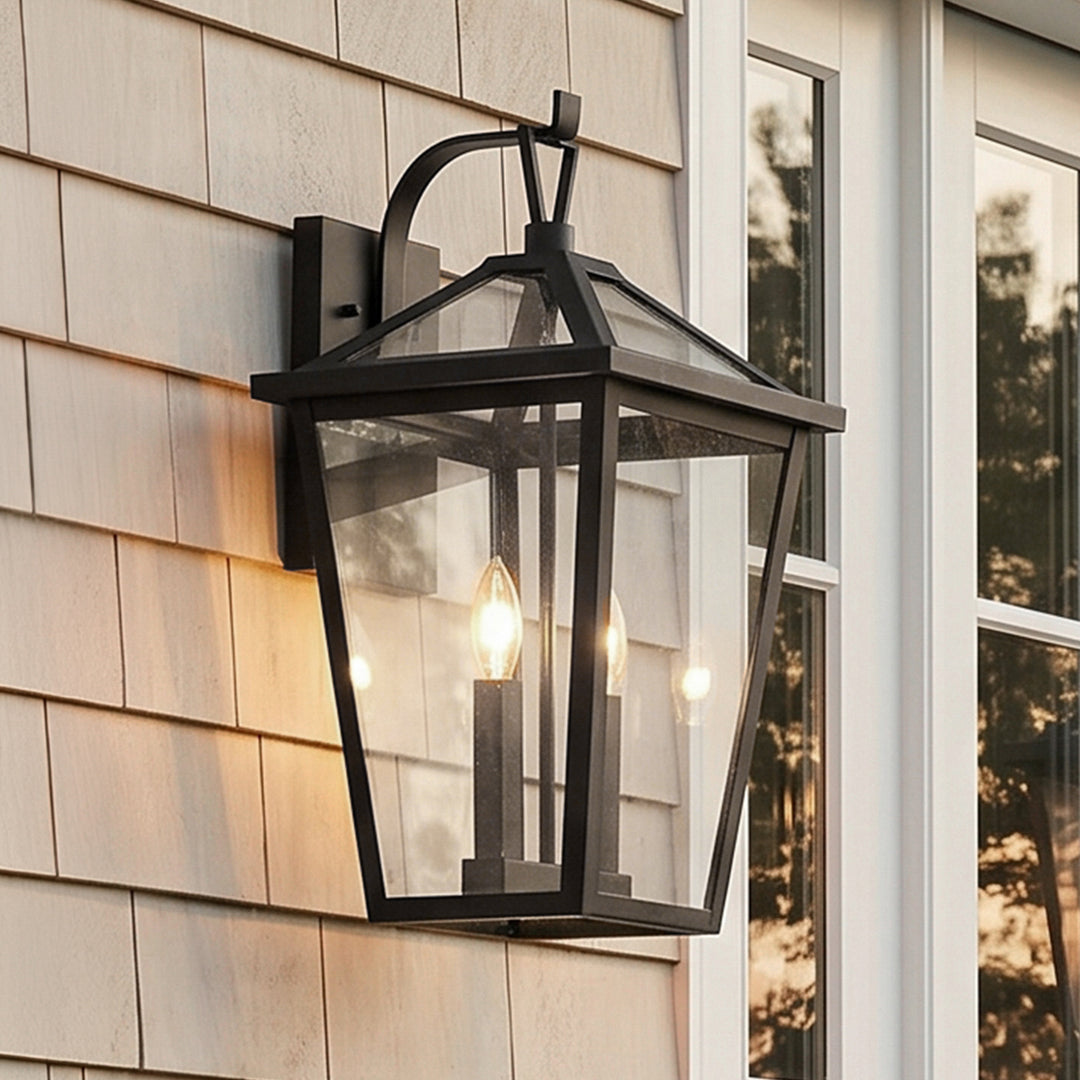12 Inch Outdoor Wall Sconce in Black Black Finish - LIGHTING by Joshua Marshal