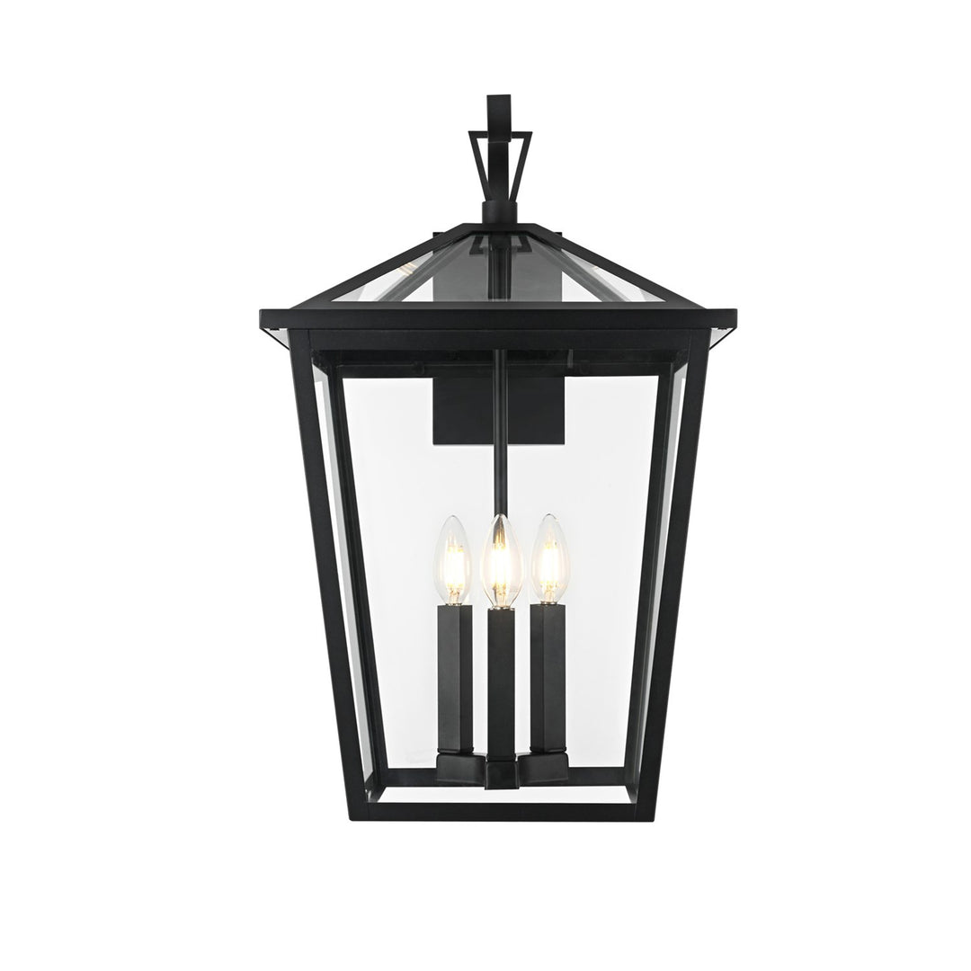 14 Inch Outdoor Wall Sconce in Black - View 3 - Joshua Marshal