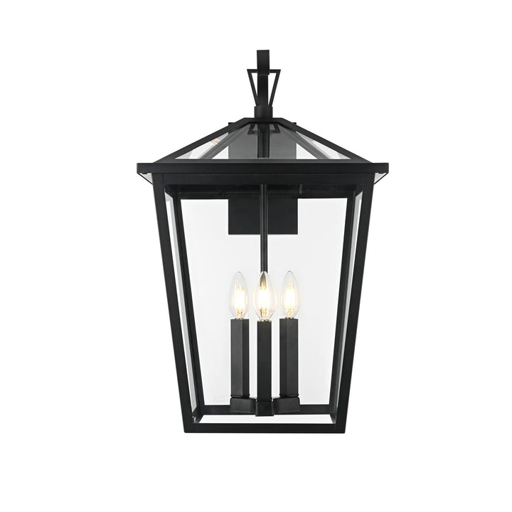 14 Inch Outdoor Wall Sconce in Black - View 3 - Joshua Marshal