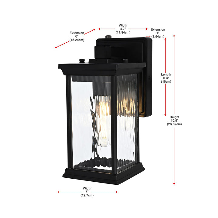 5 Inch Outdoor Wall Sconce in Black - View 6 - Joshua Marshal