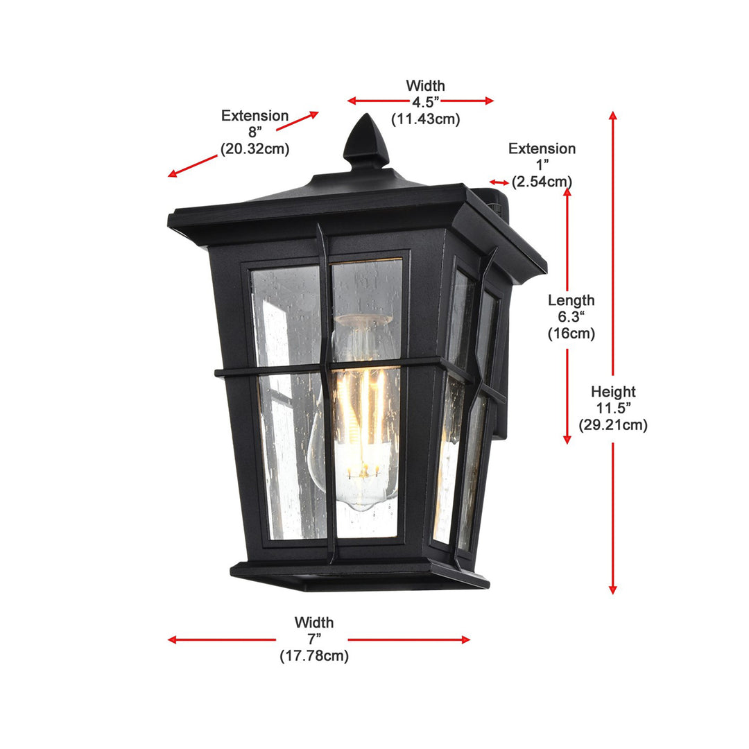 7 Inch Outdoor Wall Sconce in Black - View 6 - Joshua Marshal