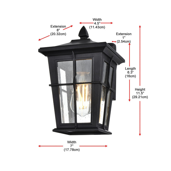 7 Inch Outdoor Wall Sconce in Black - View 6 - Joshua Marshal