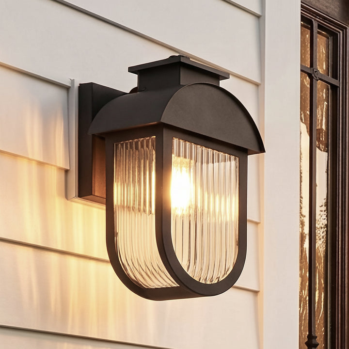 8 Inch Outdoor Wall Sconce in Black Black Finish - LIGHTING by Joshua Marshal