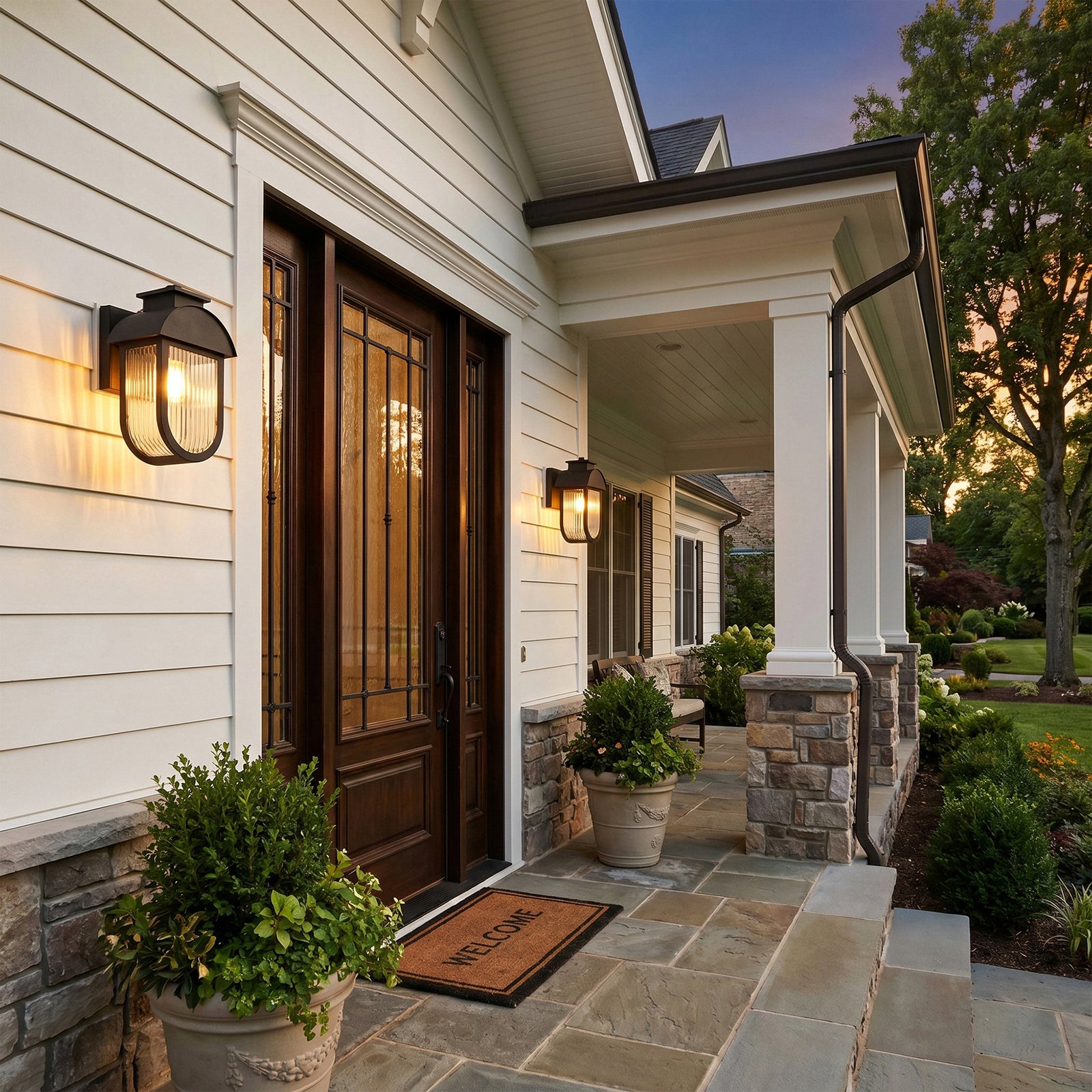 8 Inch Outdoor Wall Sconce in Black - View 2 - Joshua Marshal