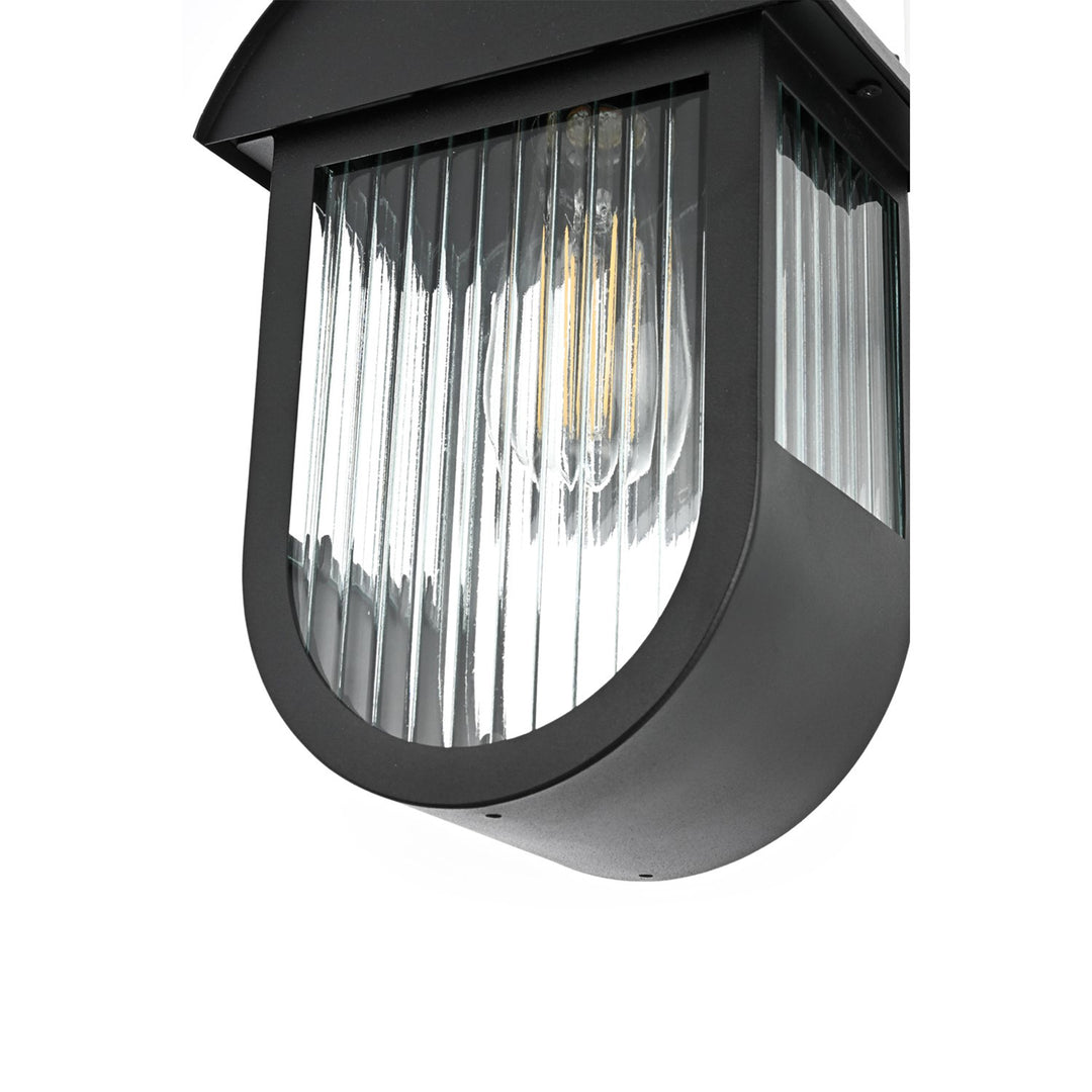 8 Inch Outdoor Wall Sconce in Black - View 6 - Joshua Marshal