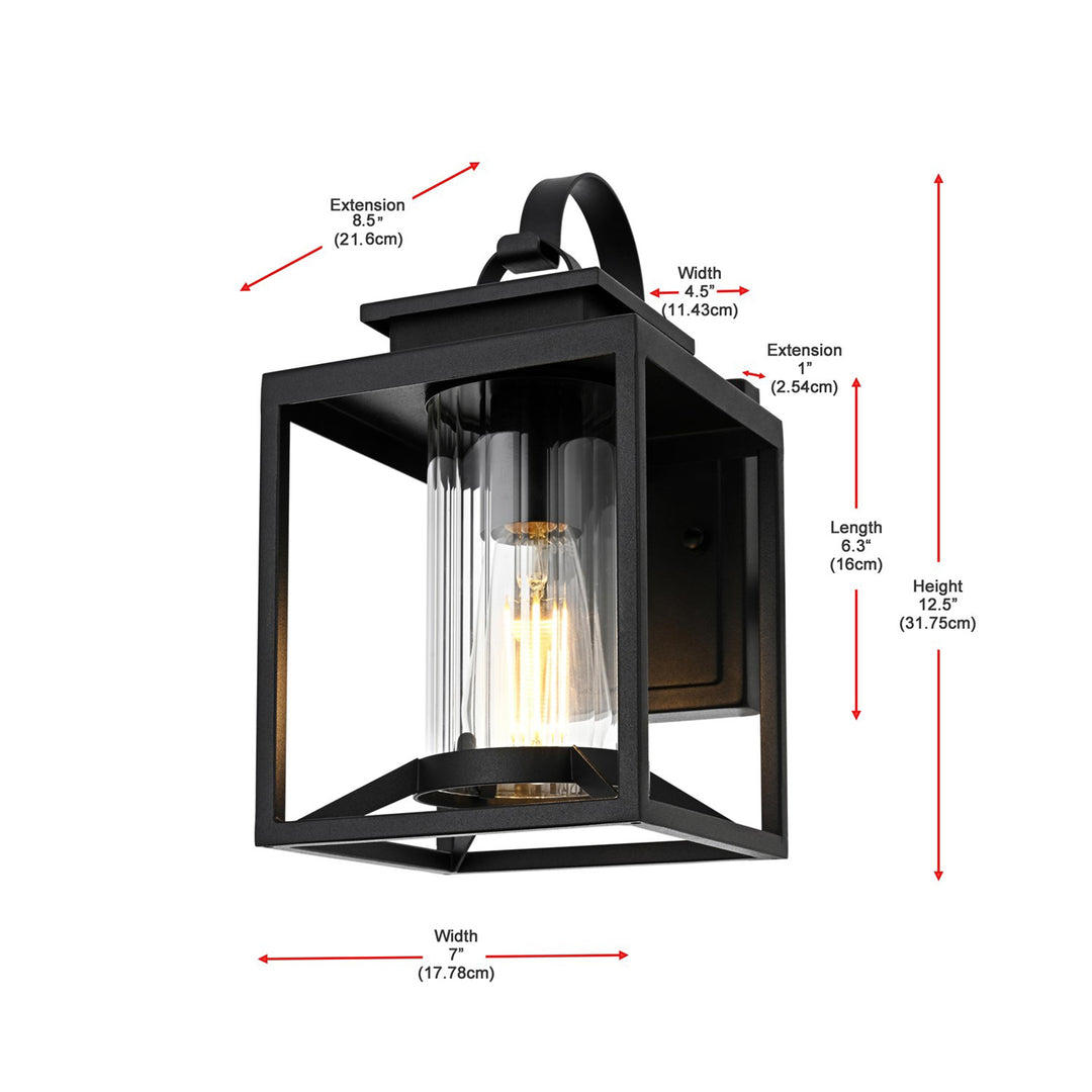 7 Inch Outdoor Wall Sconce in Black - View 6 - Joshua Marshal