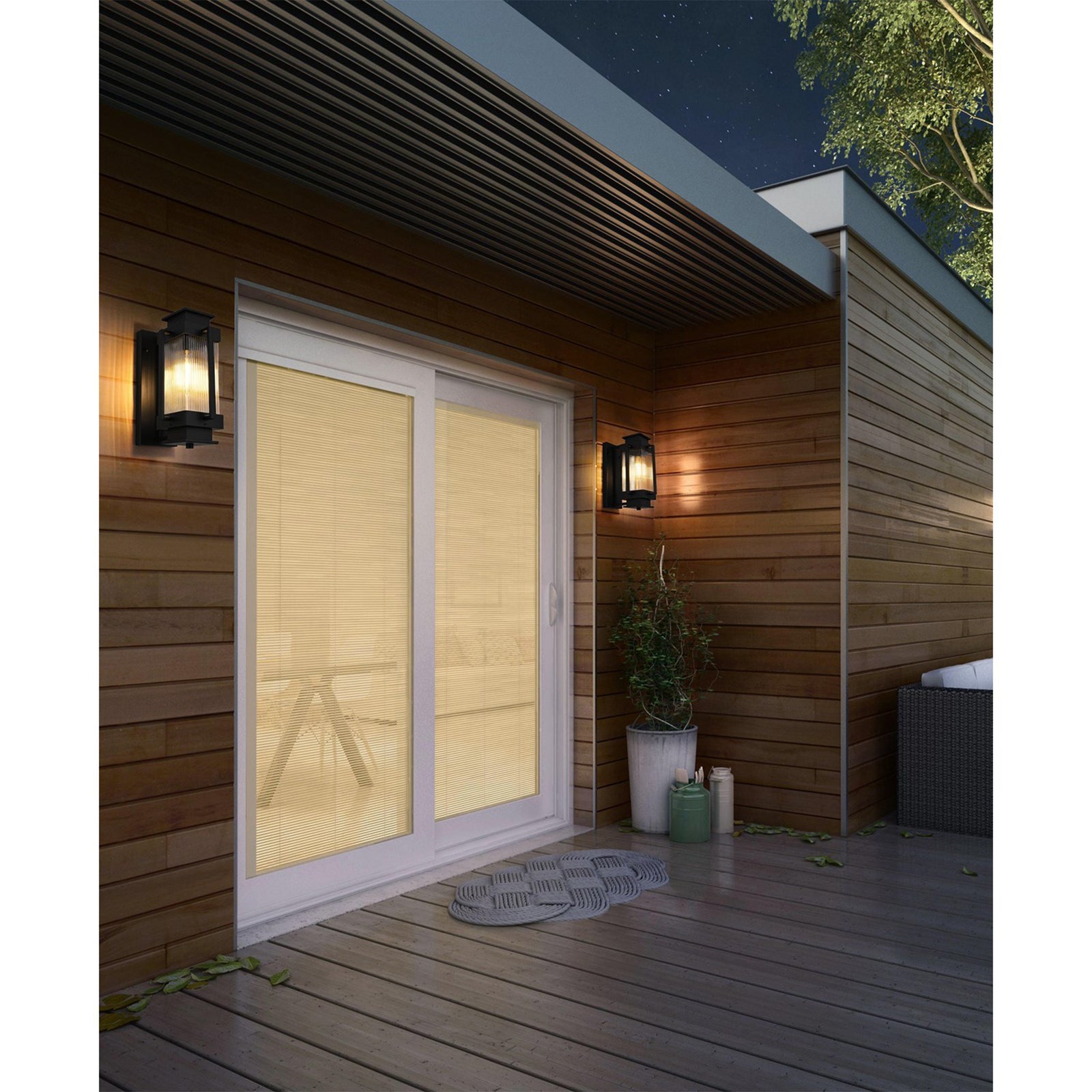7 Inch Outdoor Wall Sconce in Black - View 2 - Joshua Marshal