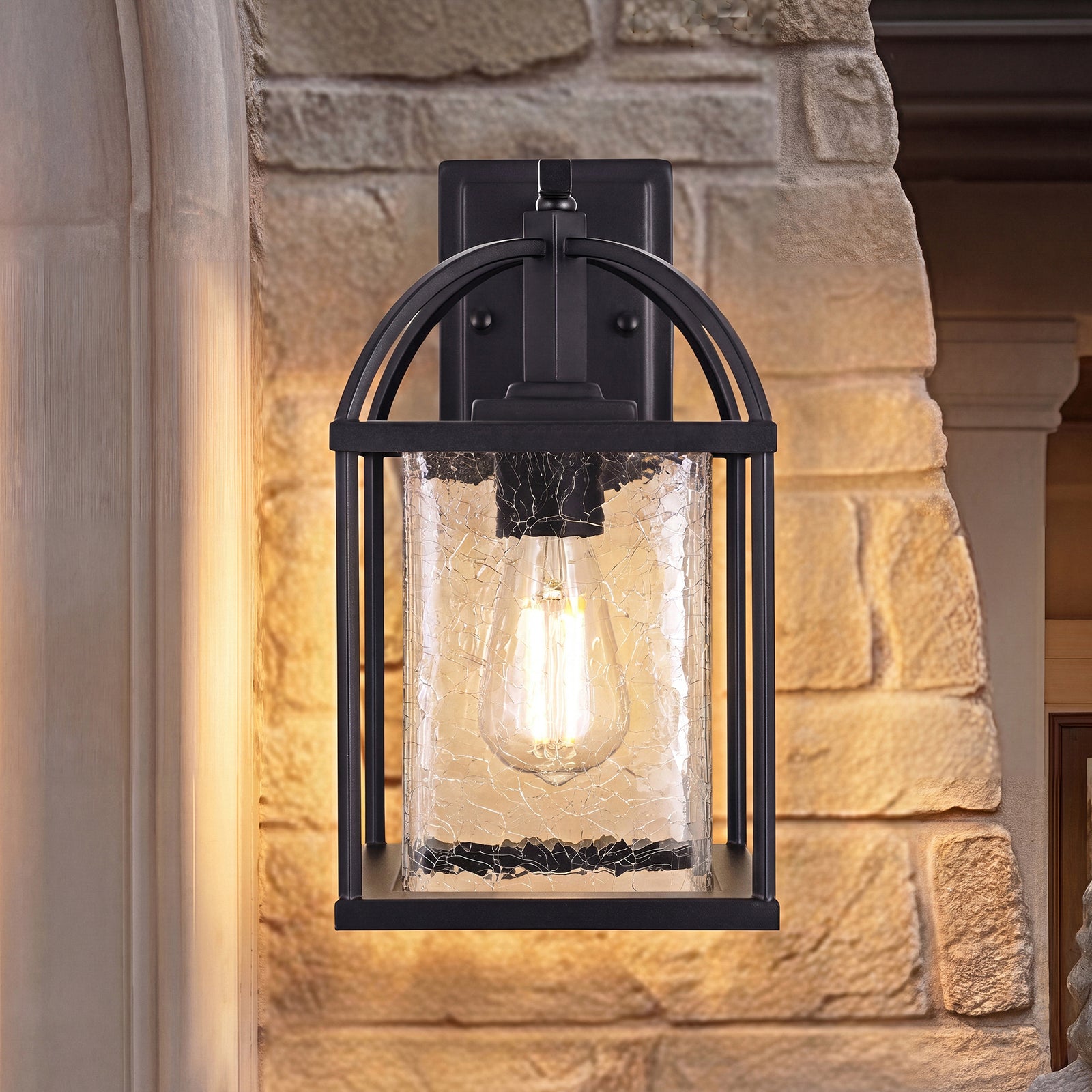 7 Inch Outdoor Wall Sconce in Black Black Finish - LIGHTING by Joshua Marshal