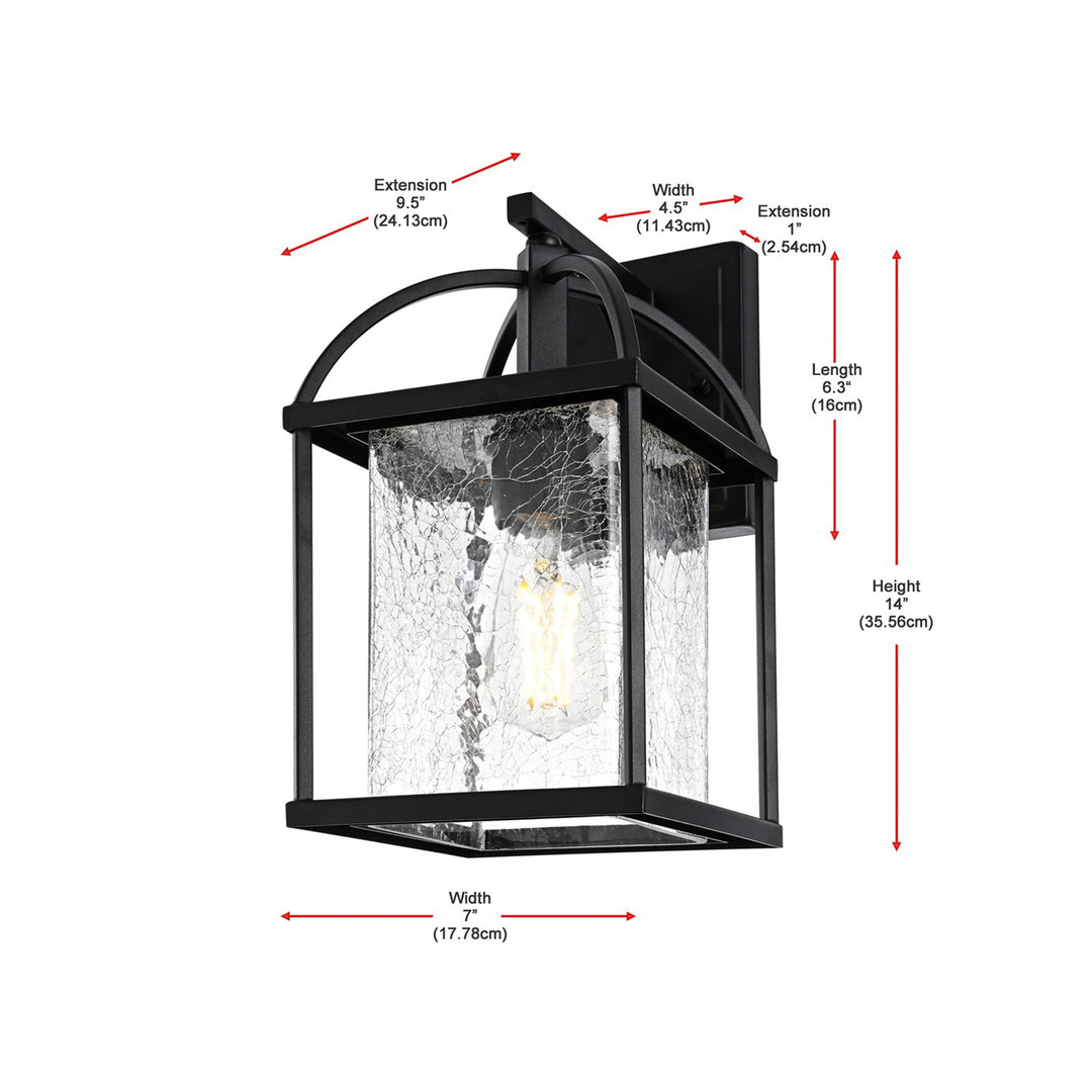 7 Inch Outdoor Wall Sconce in Black - View 6 - Joshua Marshal