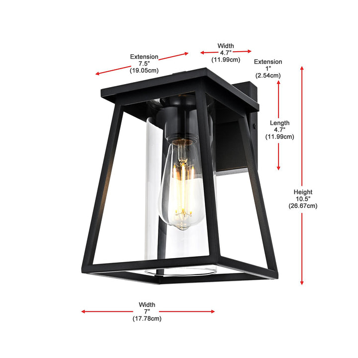 7 Inch Outdoor Wall Sconce in Black - View 6 - Joshua Marshal