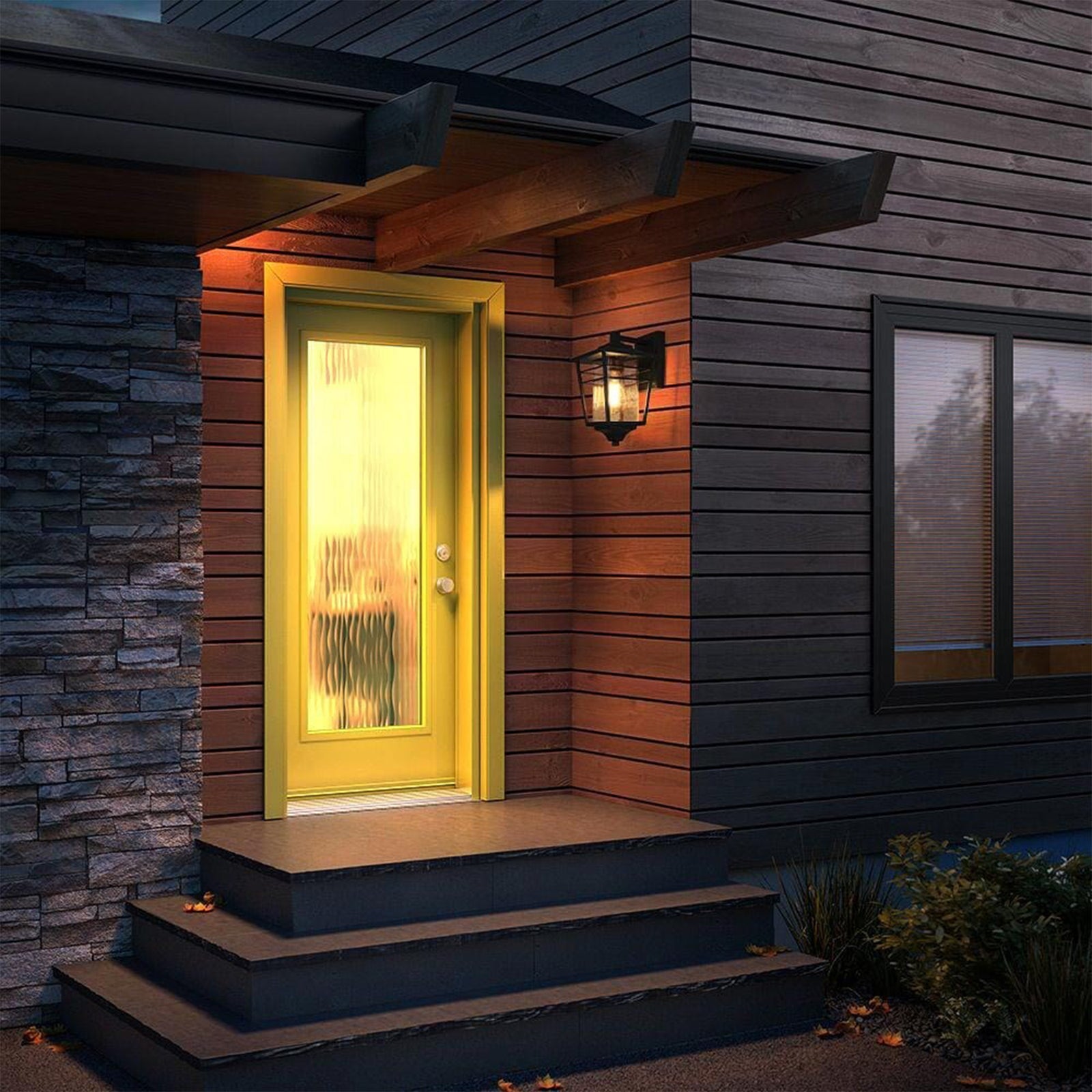 7 Inch Outdoor Wall Sconce in Black - View 2 - Joshua Marshal