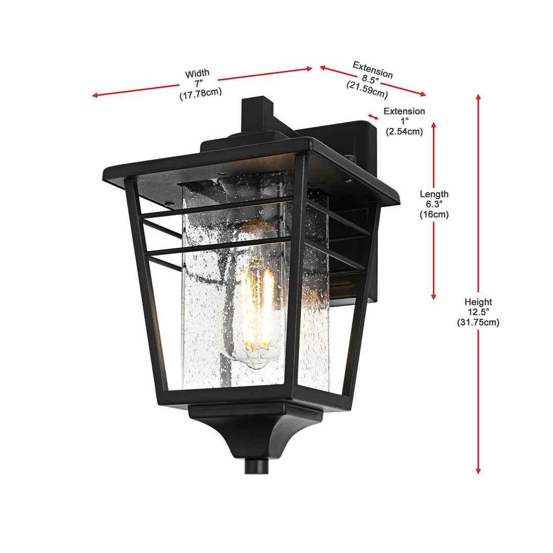 7 Inch Outdoor Wall Sconce in Black - View 6 - Joshua Marshal