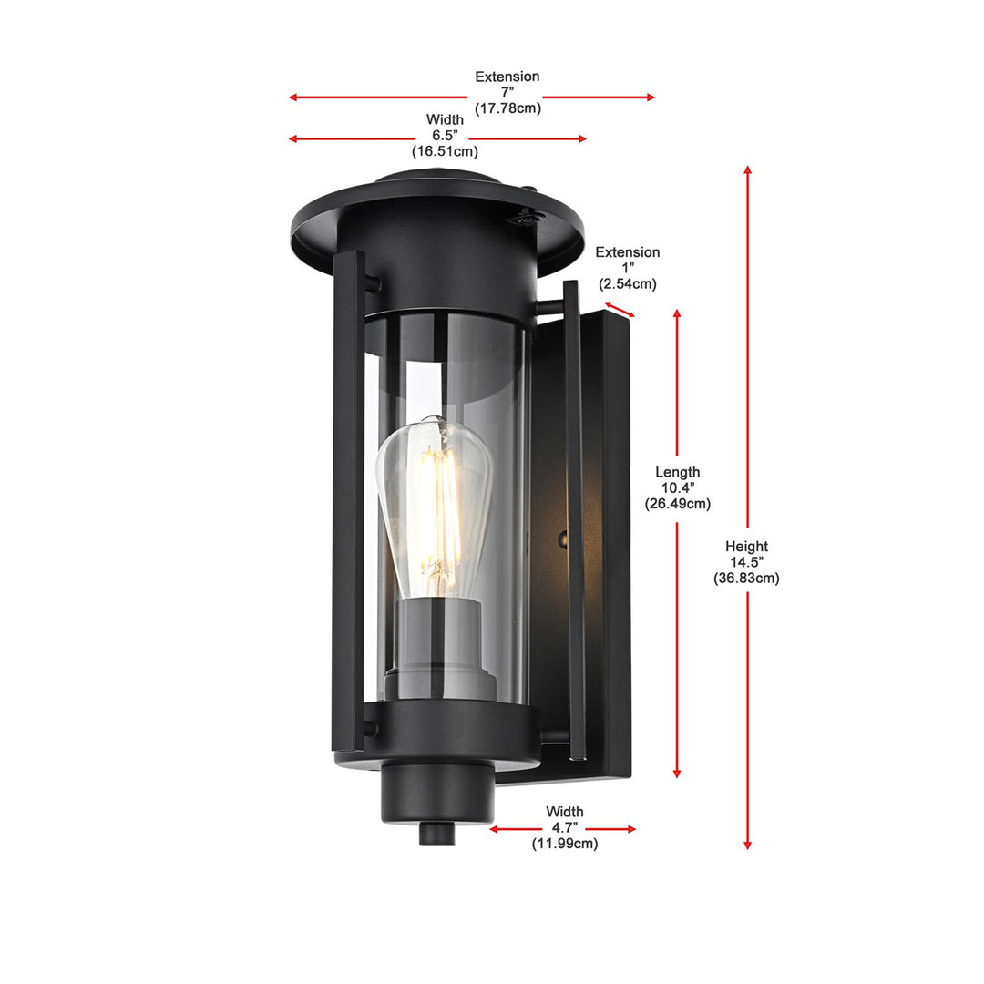 6.5 Inch Outdoor Wall Sconce in Black - View 6 - Joshua Marshal