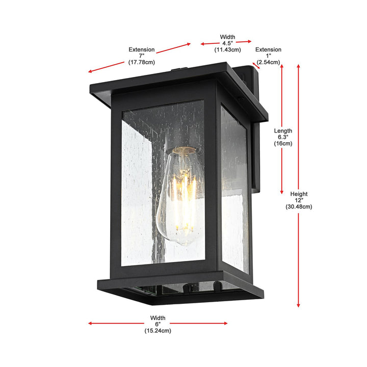6 Inch Outdoor Wall Sconce in Black - View 5 - Joshua Marshal