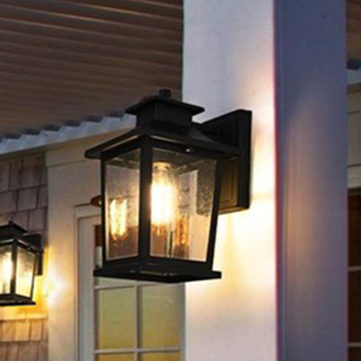 7 Inch Outdoor Wall Sconce in Black Black Finish - LIGHTING by Joshua Marshal