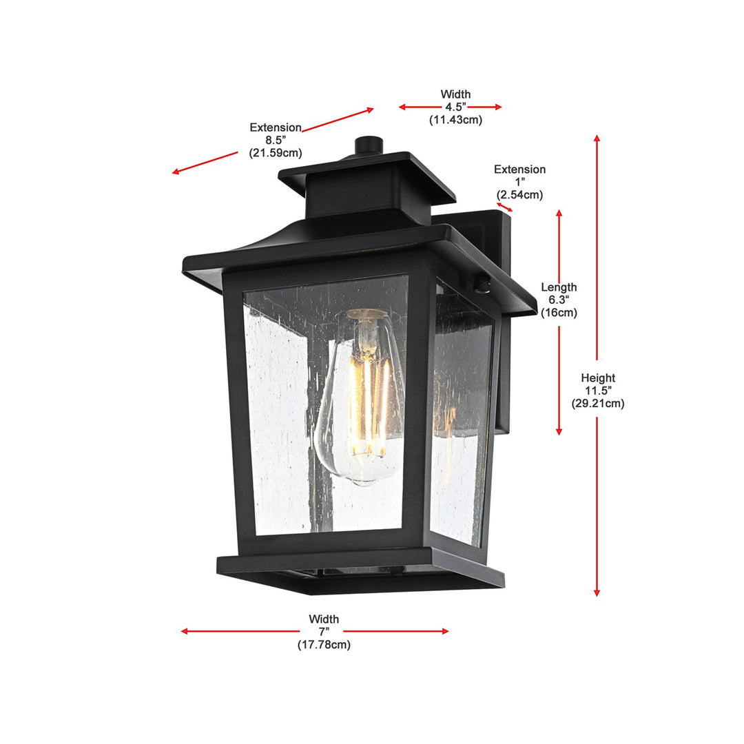 7 Inch Outdoor Wall Sconce in Black - View 6 - Joshua Marshal