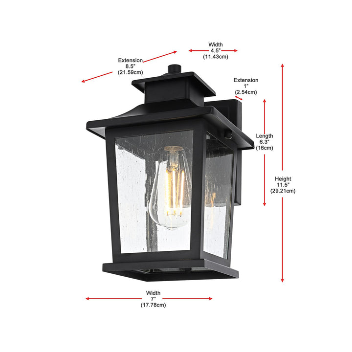 7 Inch Outdoor Wall Sconce in Black - View 6 - Joshua Marshal