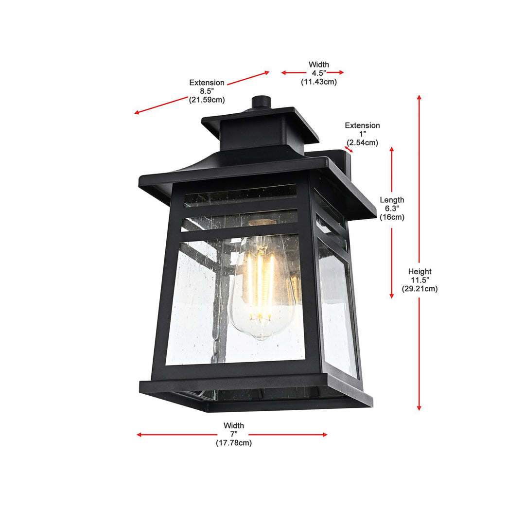 7 Inch Outdoor Wall Sconce in Black - View 6 - Joshua Marshal
