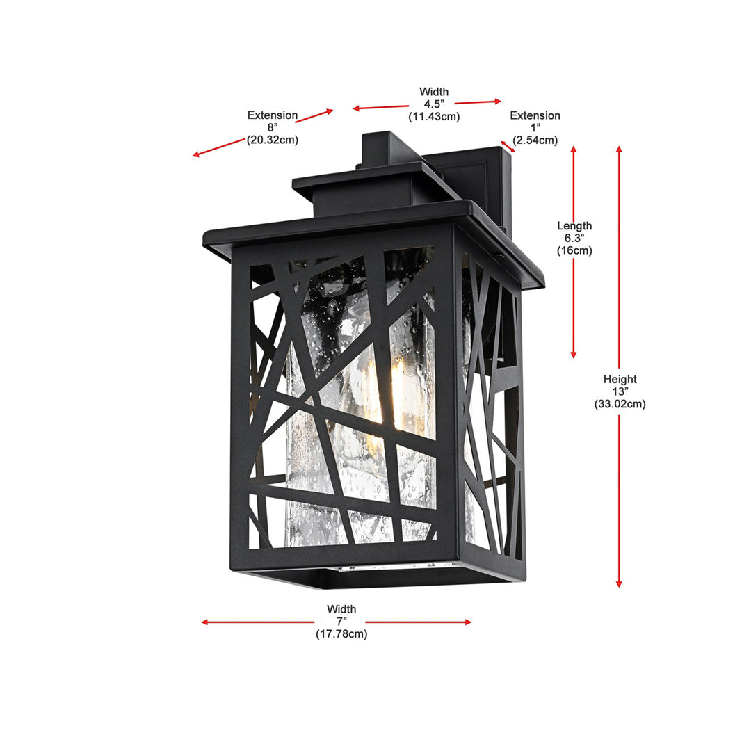 7 Inch Outdoor Wall Sconce in Black - View 6 - Joshua Marshal