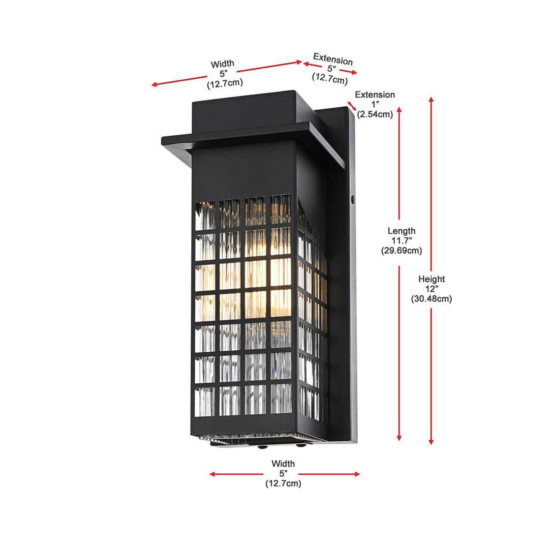 5 Inch Outdoor Wall Sconce in Black - View 6 - Joshua Marshal