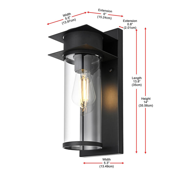 5.5 Inch Outdoor Wall Sconce in Black - View 6 - Joshua Marshal