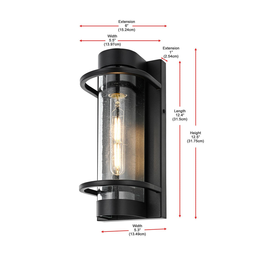 5.5 Inch Outdoor Wall Sconce in Black - View 6 - Joshua Marshal