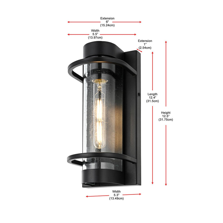 5.5 Inch Outdoor Wall Sconce in Black - View 6 - Joshua Marshal