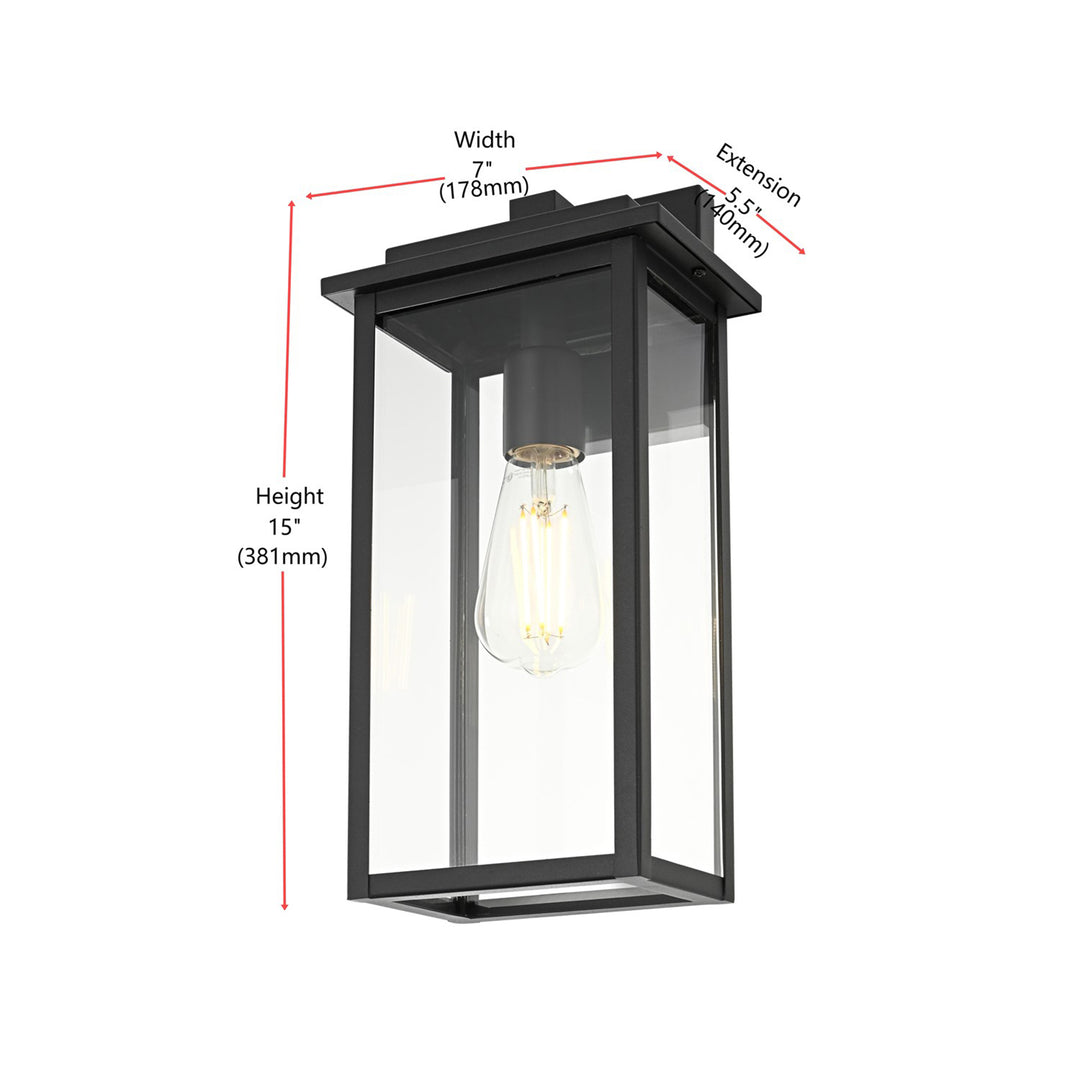 7 Inch Outdoor Wall Sconce In Black - View 6 - Joshua Marshal