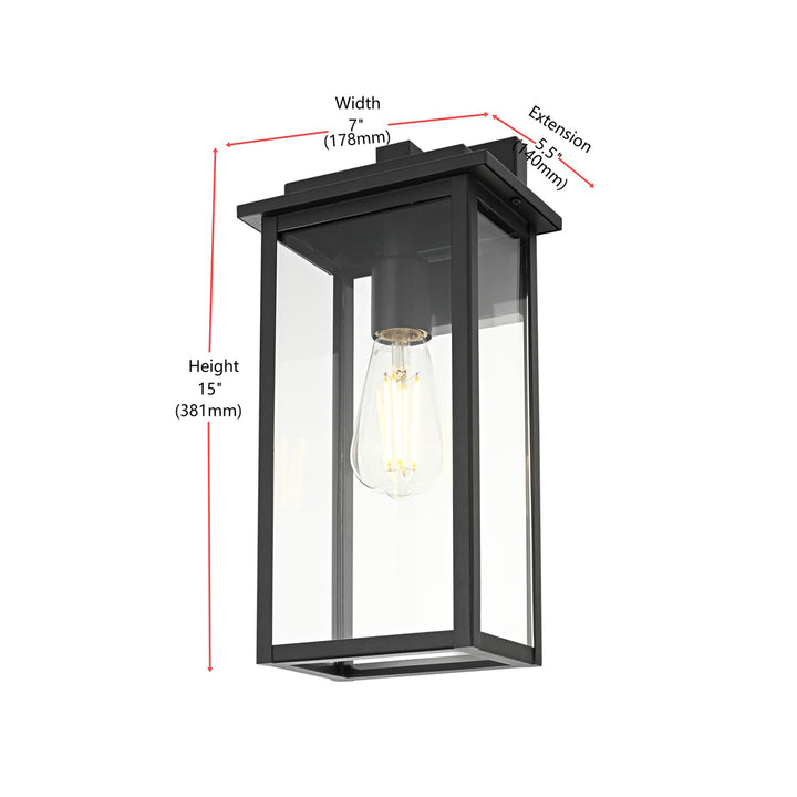 7 Inch Outdoor Wall Sconce In Black - View 6 - Joshua Marshal